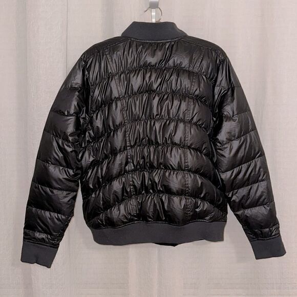 Athleta 1X Black Bomber Style Full Zip Puffer Winter Jacket - Picture 2 of 16